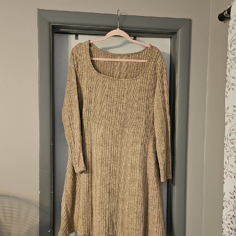Elegant Tan Knit Dress